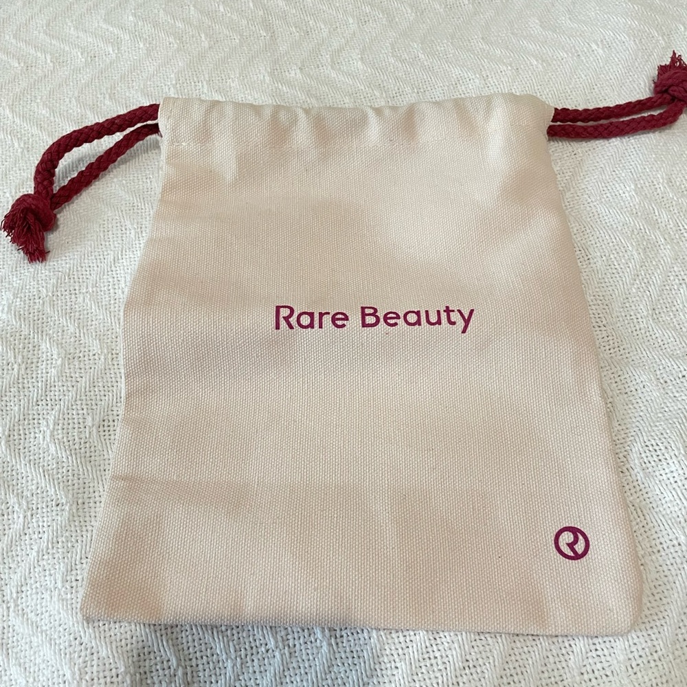 Rare Beauty Cream Pouch with Red Drawstrings